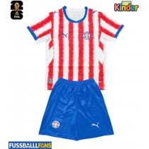 Paraguay Heimtrikotsatz Kinder WM 2026 Kurzarm (+ Kurze Hosen)